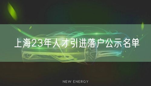 上海23年人才引进落户公示名单