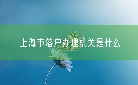 上海市落户办理机关是什么