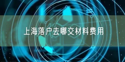 上海落户去哪交材料费用