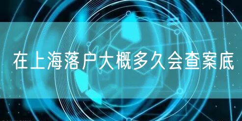 在上海落户大概多久会查案底