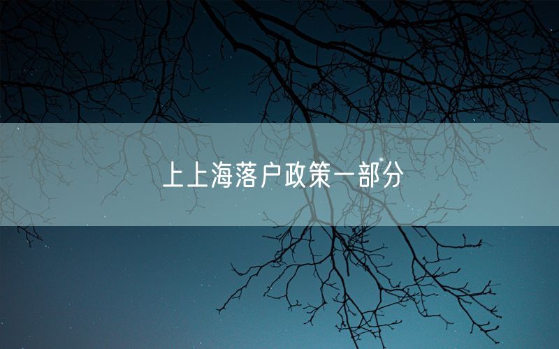 上上海落户政策一部分