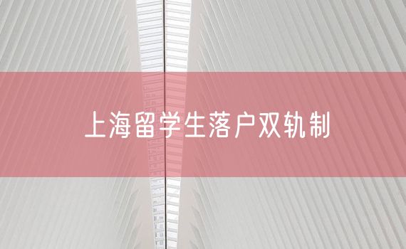 上海留学生落户双轨制