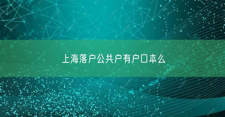 上海落户公共户有户口本么