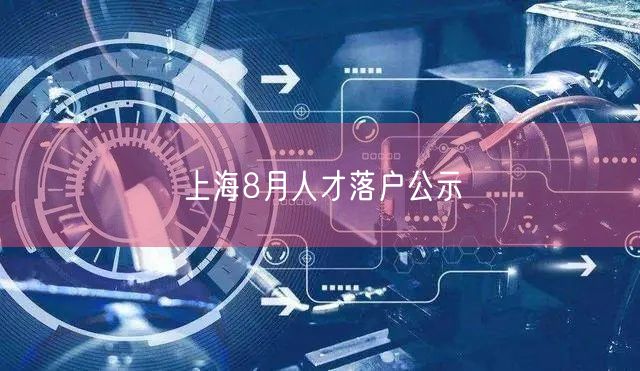 上海8月人才落户公示