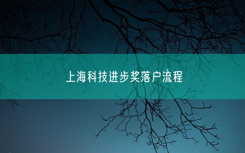 上海科技进步奖落户流程