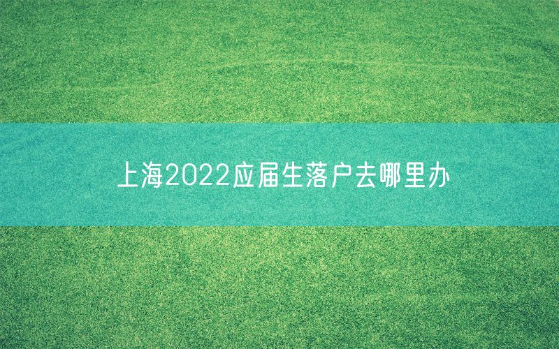 上海2022应届生落户去哪里办