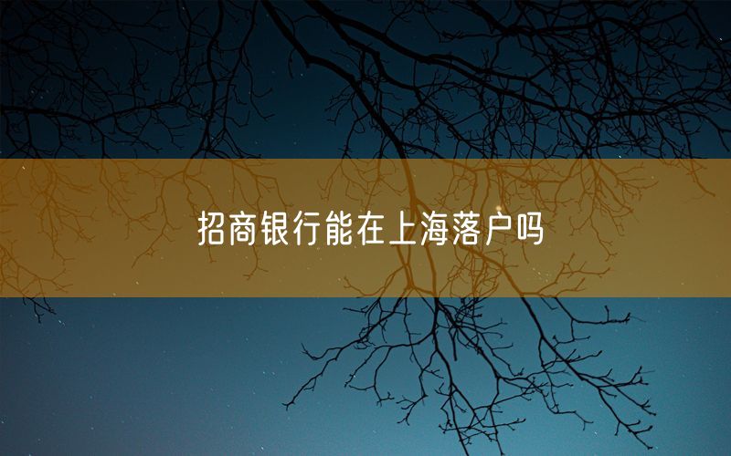 招商银行能在上海落户吗