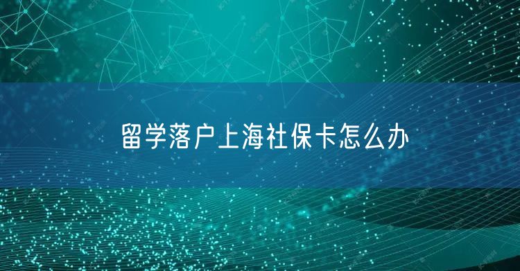 留学落户上海社保卡怎么办