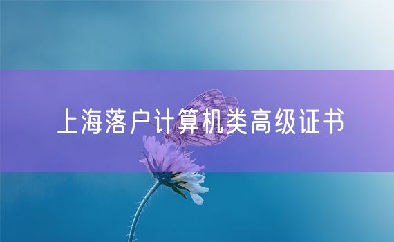 上海落户计算机类高级证书