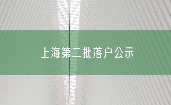 上海第二批落户公示