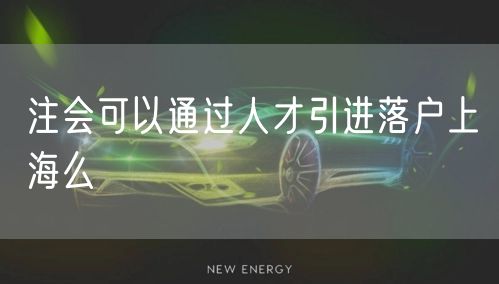 注会可以通过人才引进落户上海么