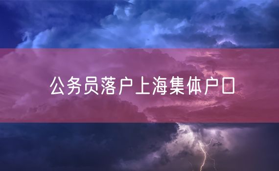 公务员落户上海集体户口