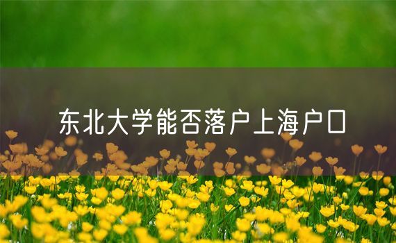 东北大学能否落户上海户口