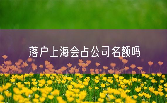 落户上海会占公司名额吗