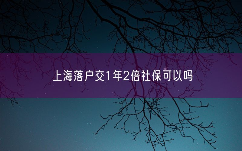 上海落户交1年2倍社保可以吗