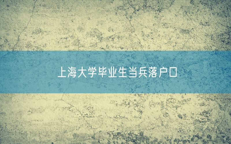 上海大学毕业生当兵落户口