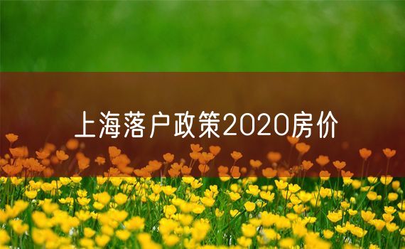 上海落户政策2020房价