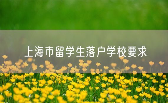 上海市留学生落户学校要求