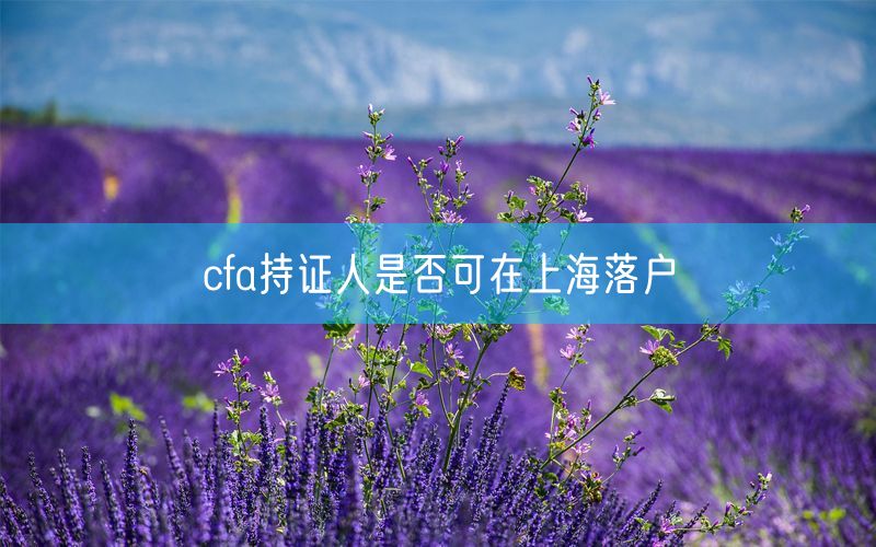 cfa持证人是否可在上海落户