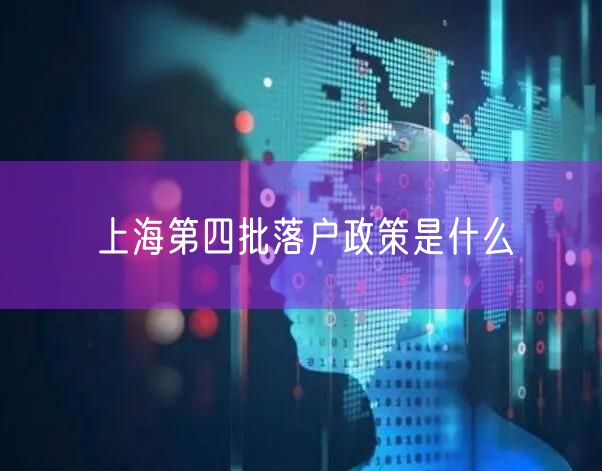 上海第四批落户政策是什么