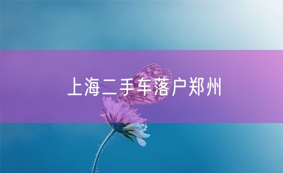 上海二手车落户郑州