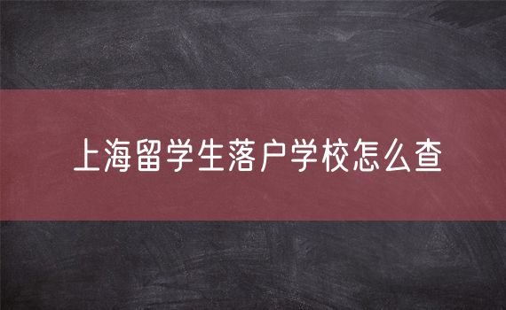 上海留学生落户学校怎么查