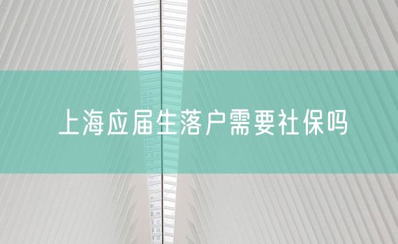 上海应届生落户需要社保吗