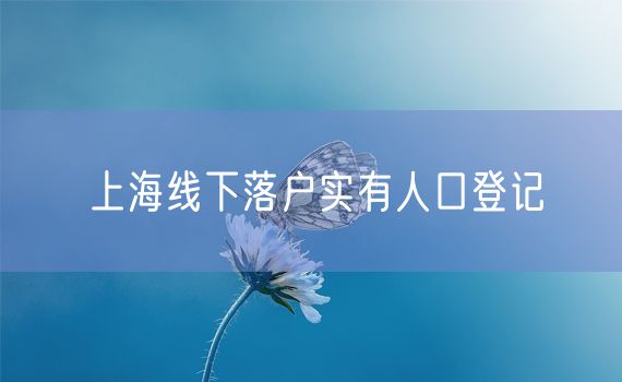 上海线下落户实有人口登记