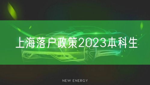 上海落户政策2023本科生