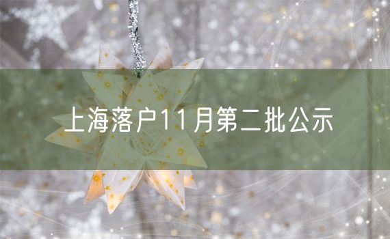 上海落户11月第二批公示