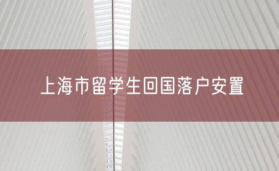 上海市留学生回国落户安置