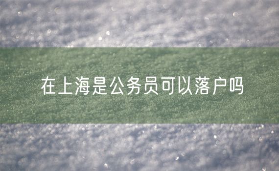 在上海是公务员可以落户吗