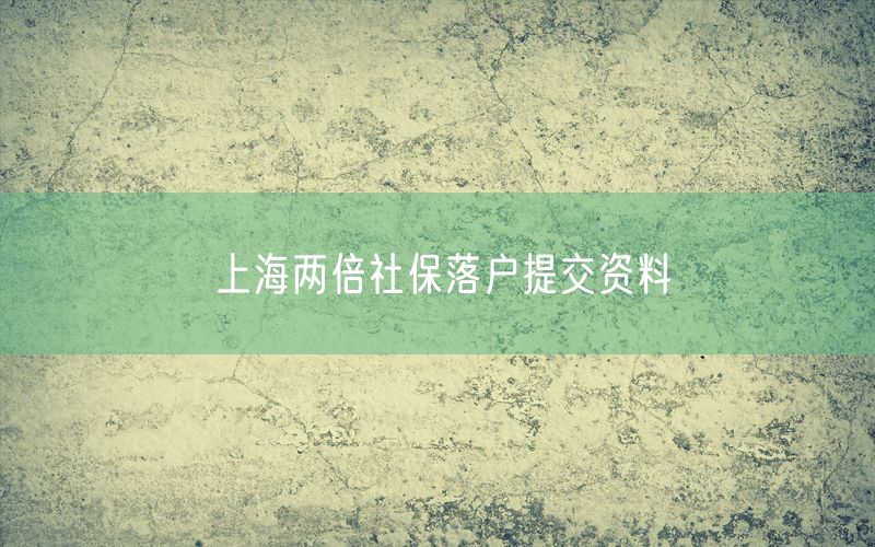 上海两倍社保落户提交资料