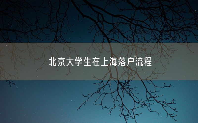 北京大学生在上海落户流程