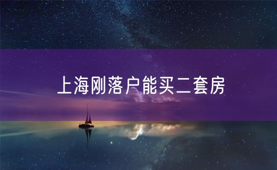 上海刚落户能买二套房