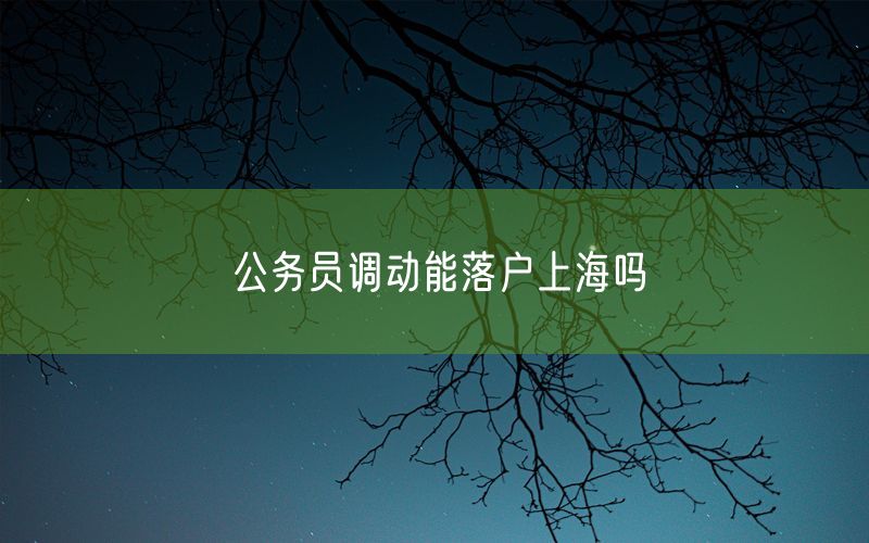 公务员调动能落户上海吗