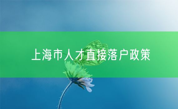 上海市人才直接落户政策