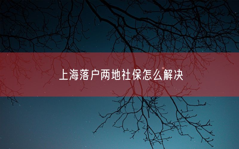 上海落户两地社保怎么解决