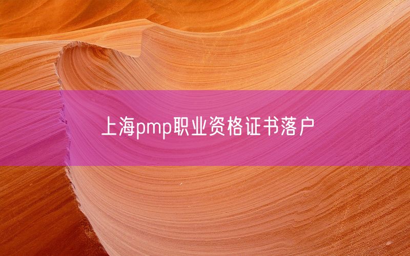 上海pmp职业资格证书落户