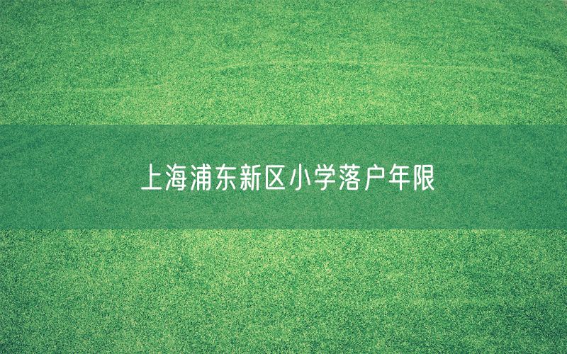 上海浦东新区小学落户年限