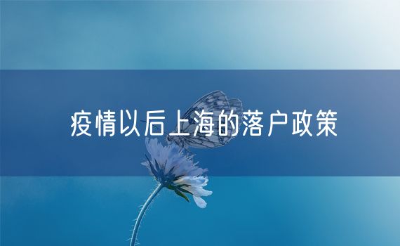 疫情以后上海的落户政策