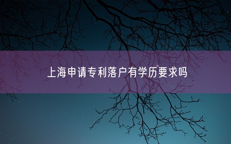 上海申请专利落户有学历要求吗