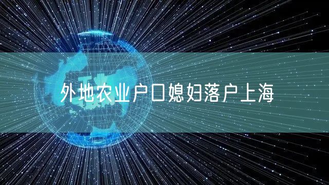 外地农业户口媳妇落户上海