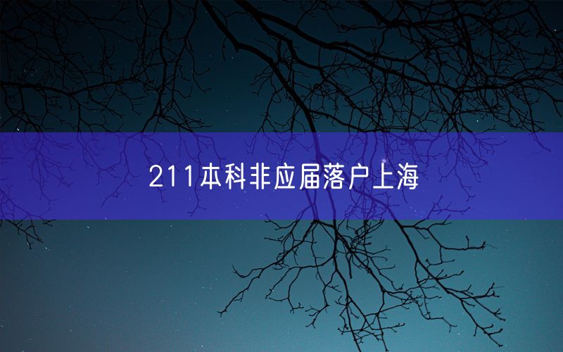 211本科非应届落户上海