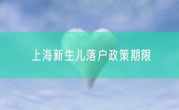 上海新生儿落户政策期限