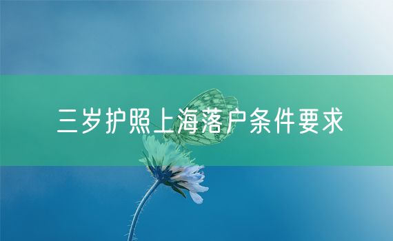 三岁护照上海落户条件要求