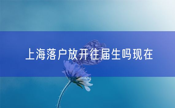 上海落户放开往届生吗现在