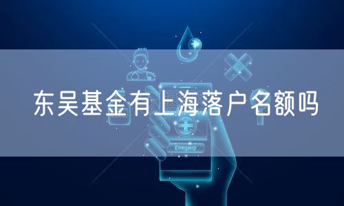 东吴基金有上海落户名额吗