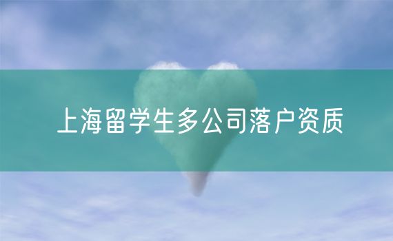 上海留学生多公司落户资质