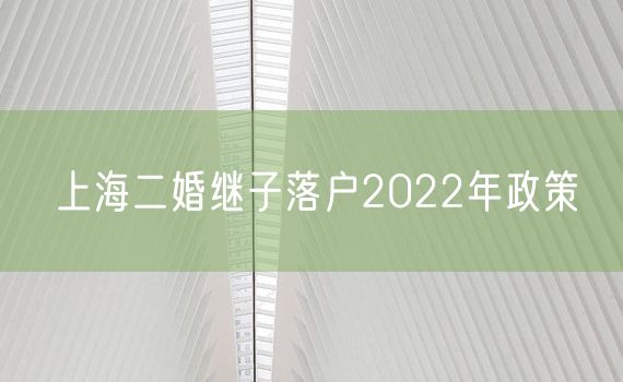 上海二婚继子落户2022年政策